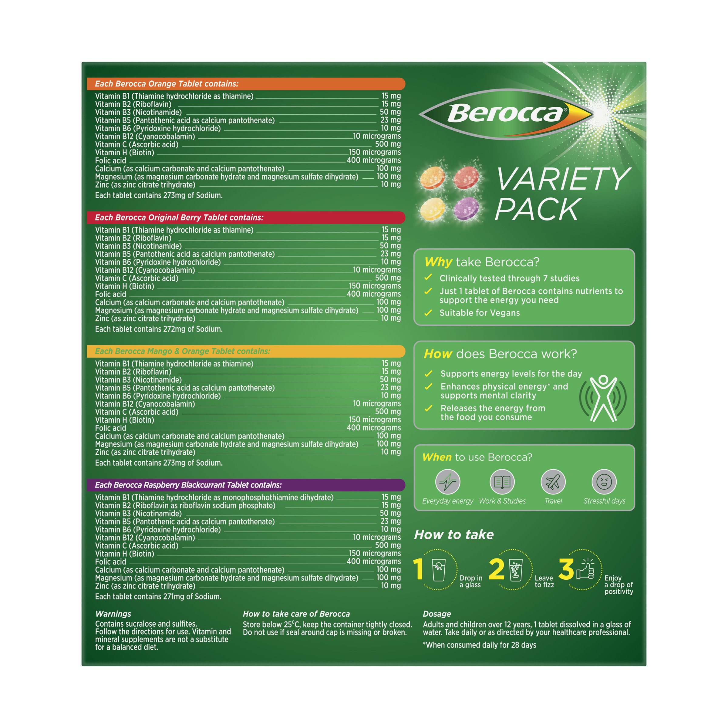 Berocca Variety Pack 4x15s