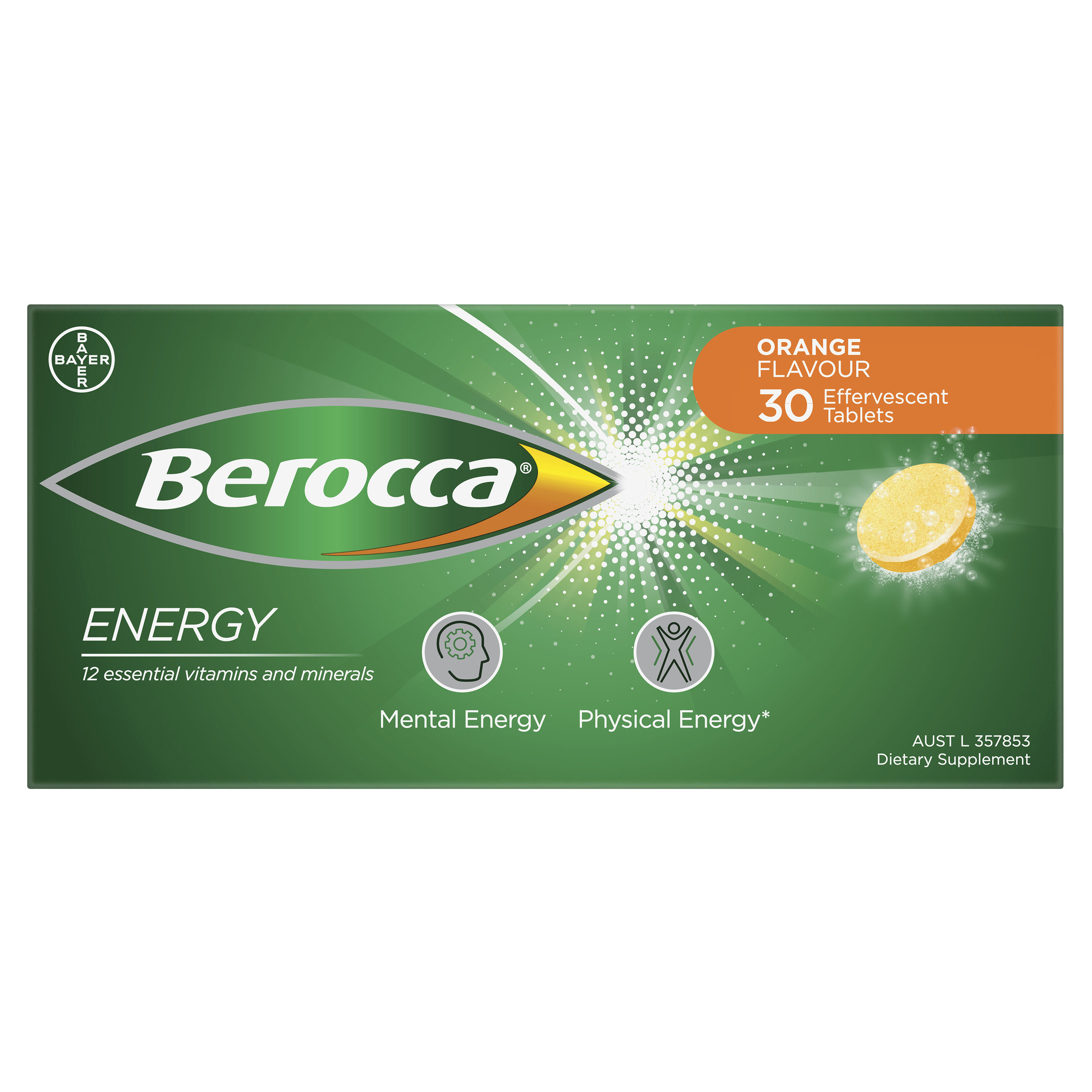 Berocca Orange Effervescent Tablets