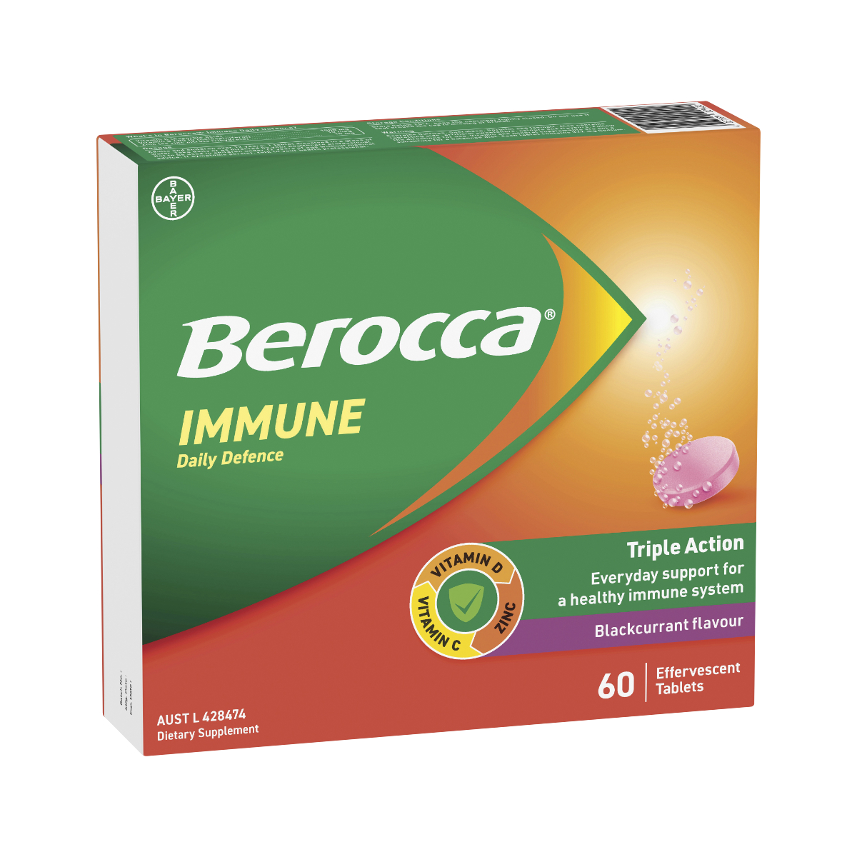 Berocca Immune Daily Defence Blackcurrant Effervescent Tablets