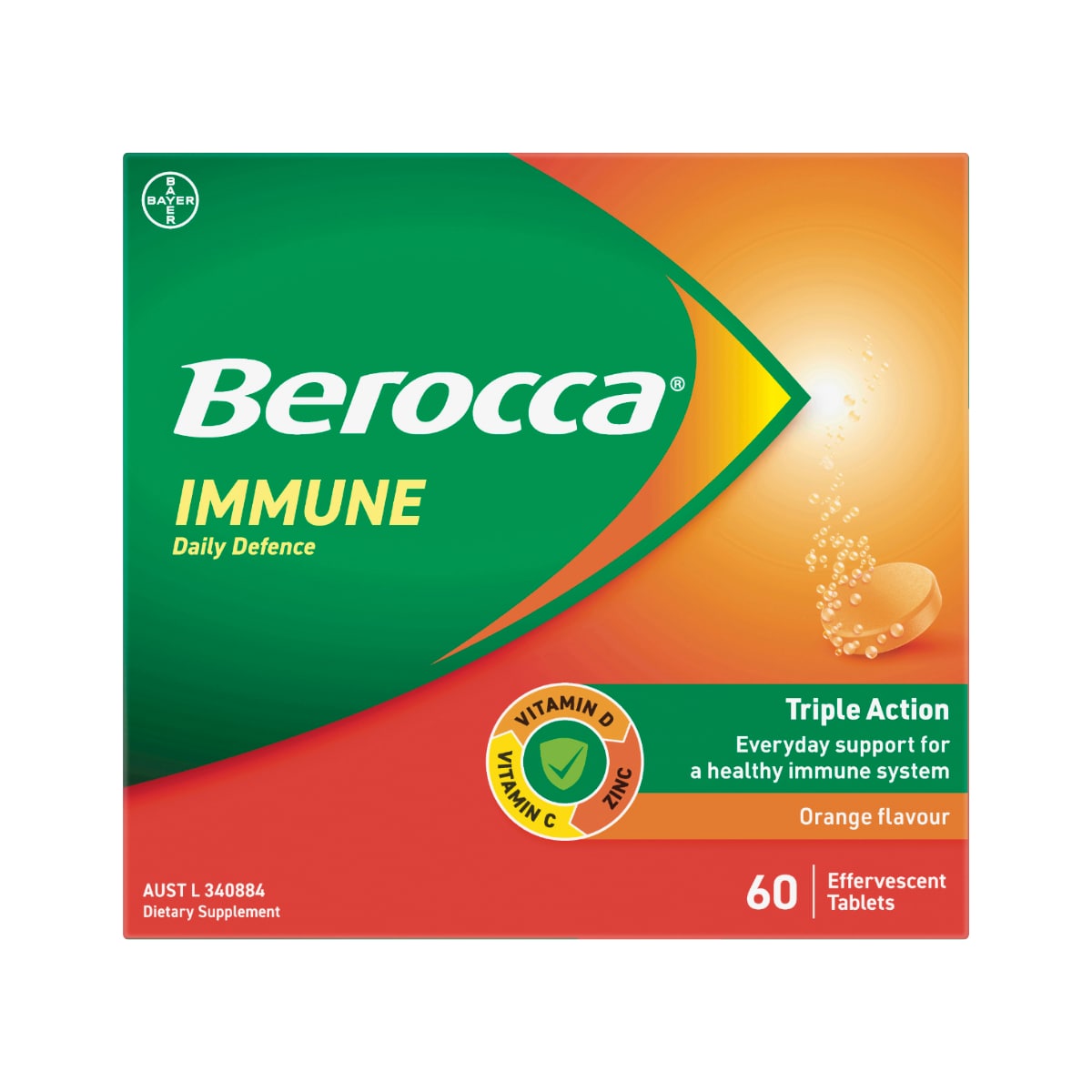 Berocca Immune Daily Defence Orange Effervescent Tablets