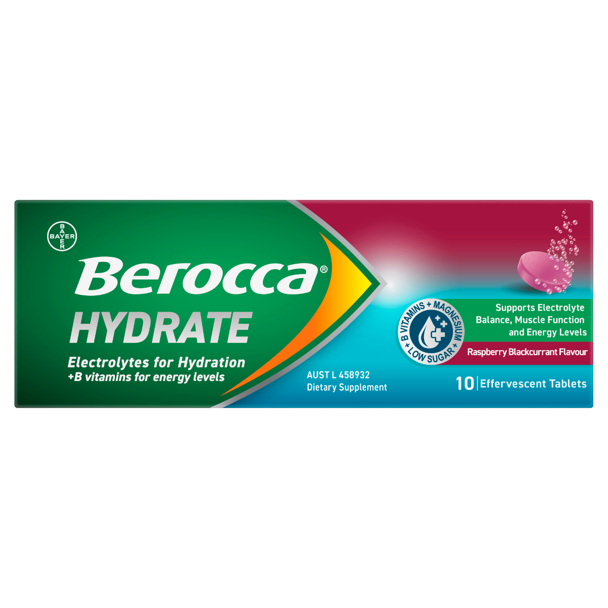 Berocca Hydrate Raspberry Blackcurrant Effervescent Tablets
