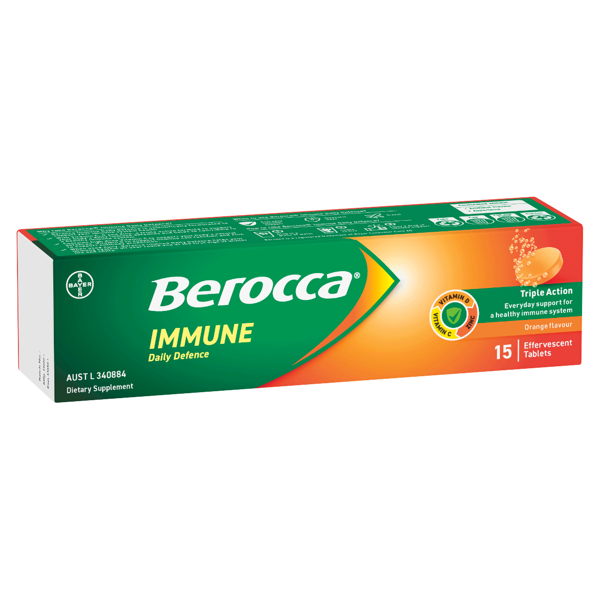 Berocca Immune Daily Defence Orange Effervescent Tablets