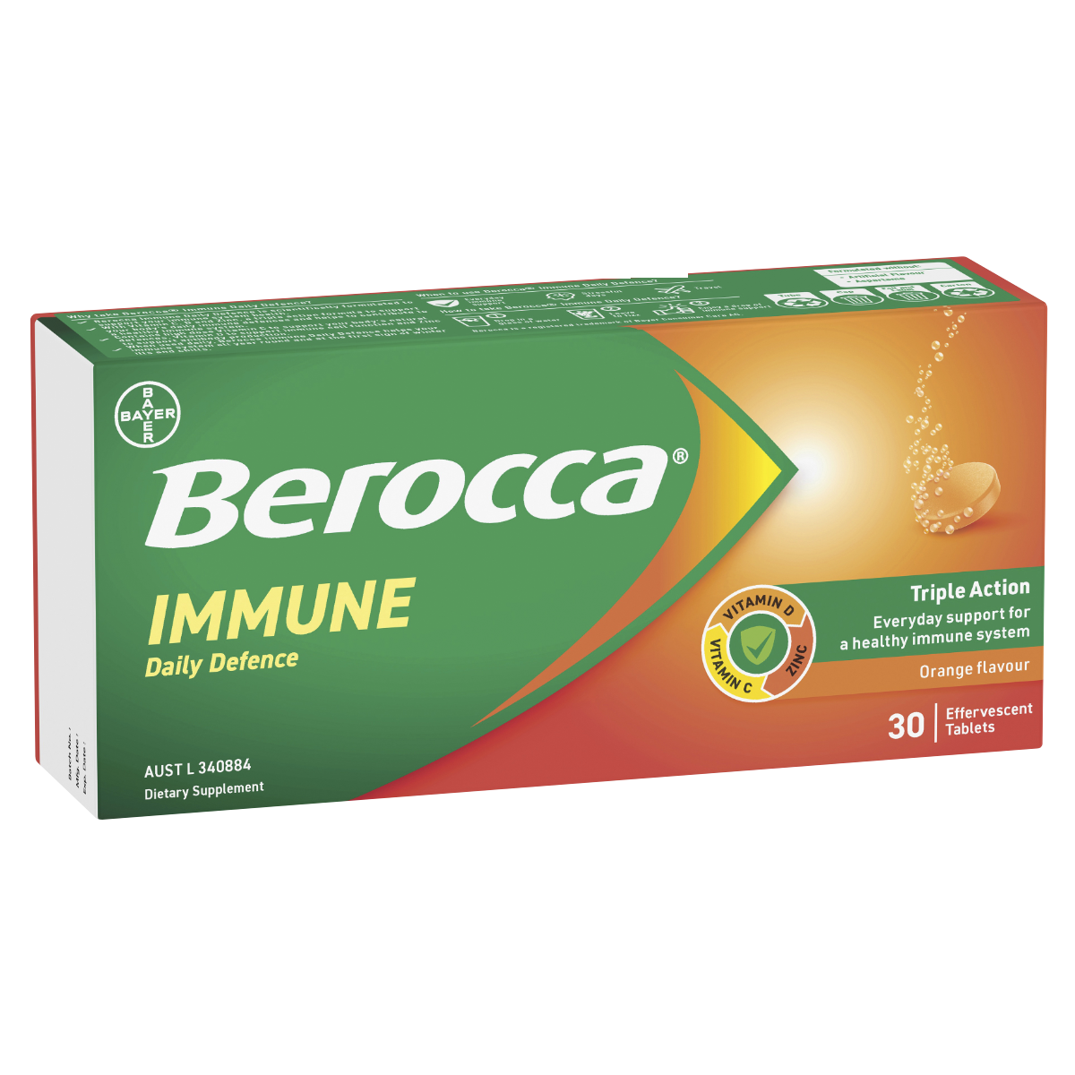 Berocca Immune Daily Defence Orange Effervescent Tablets